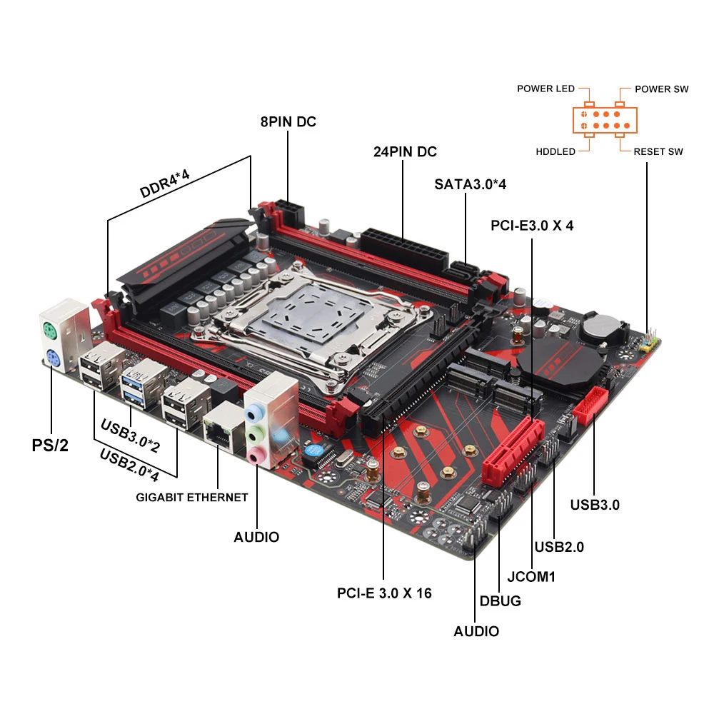 Imagem -04 - Placa-mãe Intel Xeon e5 2678v3 Ddr4 32gb 32gb Ddr4 3200mhz Reg Ecc Nvme M.2 Pcs X99 Pcs