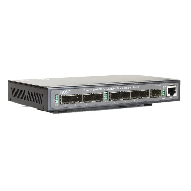 8 100M SFP Fiber Ports +1 Gigabit Combo Uplink Port Managed Fiber Switch