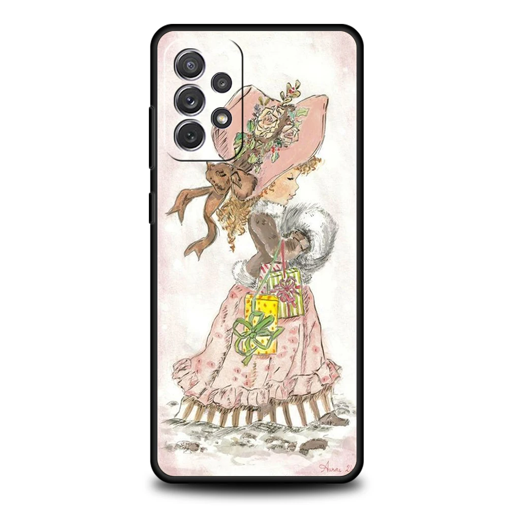 حافظة لهاتف سامسونج جالاكسي A55/A35/A15/A14/A13/A25/A71/A72/A73/A32/A33/A52/A52S/A41/5G غلاف ناعم من البولي يوريثان سارة كاي بنات لطيف #2