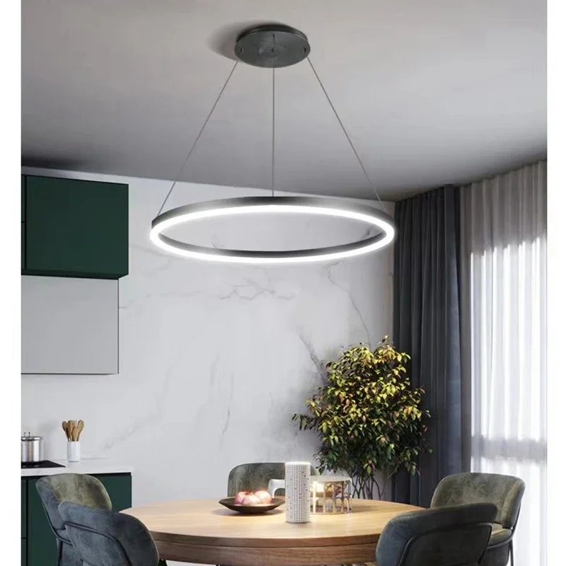 Modern Led Circle Ring Pendant Lamp Luster room decor For Bedroom Kitchen Dining Room Hanging Lamp Home Decoration Chandelier