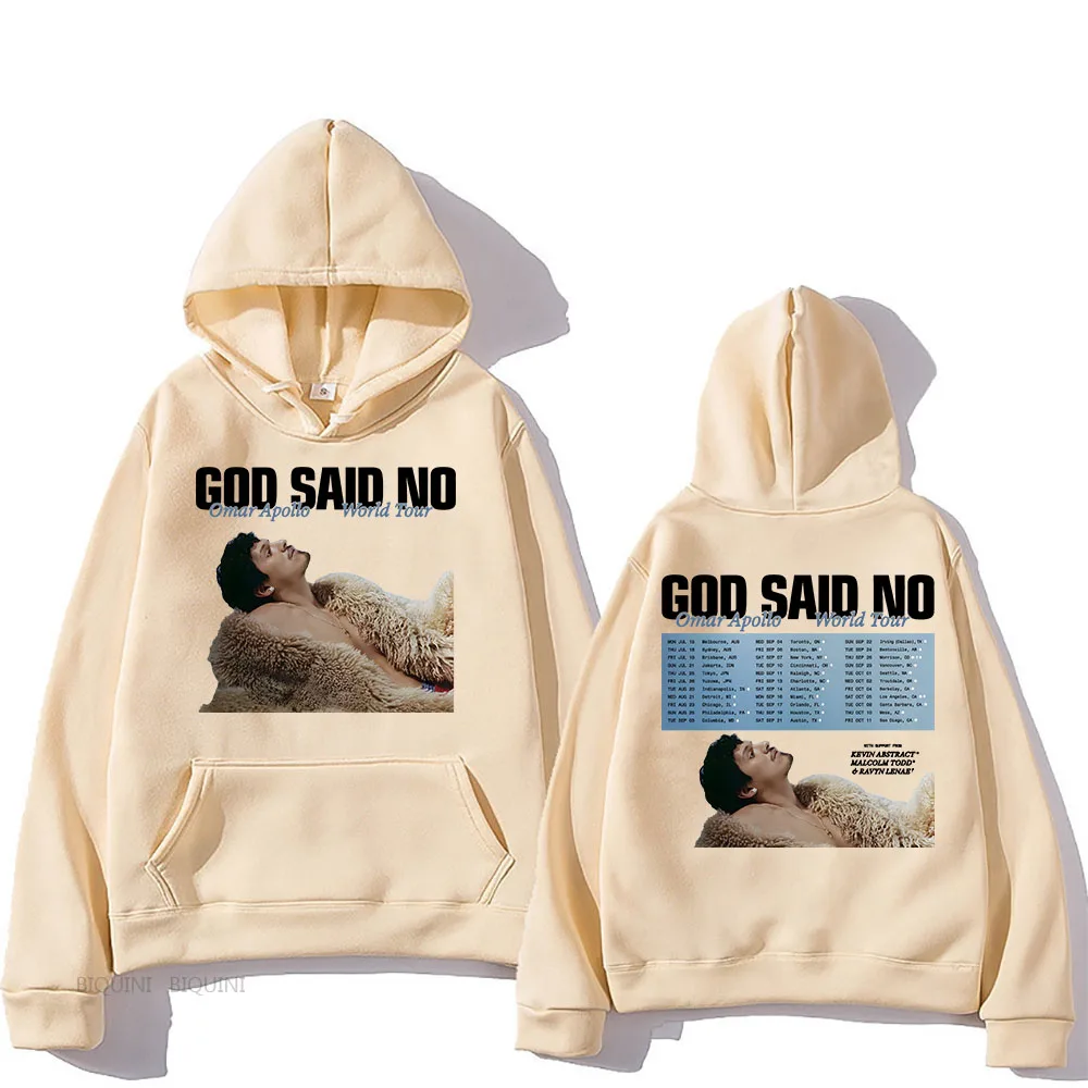 

Men Clothing Streetwear Omar-Apollo God Said No World Tour 2024 Hoodies Sudaderas Con Capucha Long Sleeve Hooded Pullovers Fall