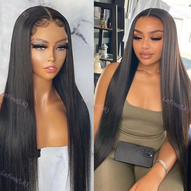 

30 34 Inch Straight 13x6 Transparent Lace Front Human Hair Wigs Brazilian Remy 180 Density 13x4 Lace Frontal Wig For Black Women