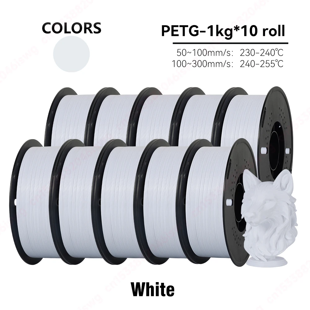 KINGROON 10KG/5KG/1KG PETG Filament 1.75mm Hoge Taaiheid Groothandel 10 Rolls/5Rolls/1Roll 3D Printing Materialen voor 3D Printer