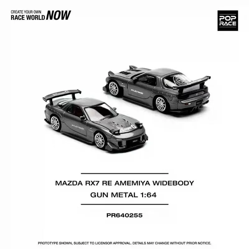 POP RACE 1:64 MAZDA RX7 RE Amemiya جسم عريض PR640255 أسود