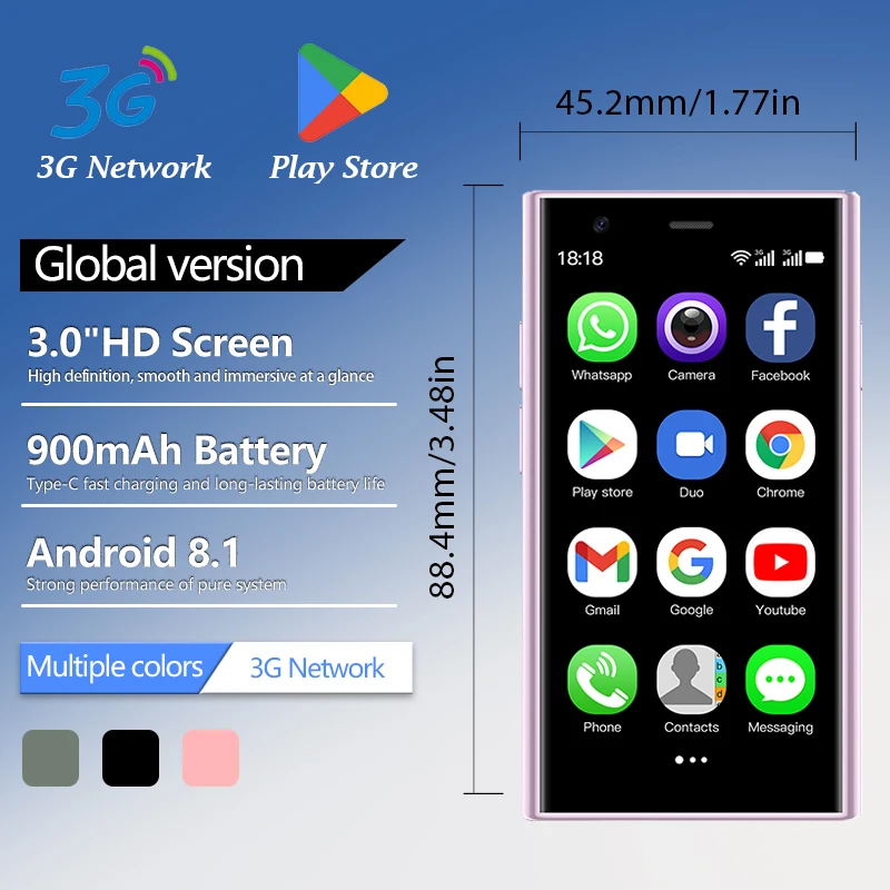 Ultra-portable mini smartphone touchscreen Android system dual-band global version dual SIM dual standby