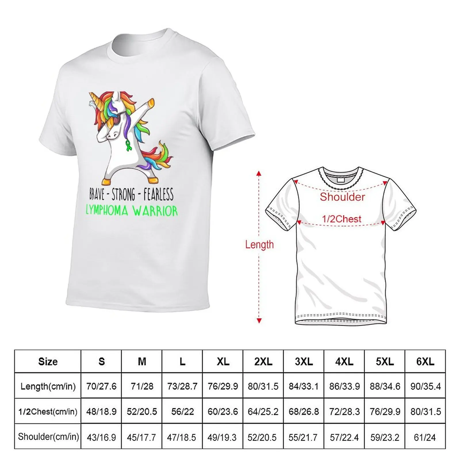 Lymphoma Warrior Brave Strong Fearless T-Shirt oversized man t shirt cotton t shirt men