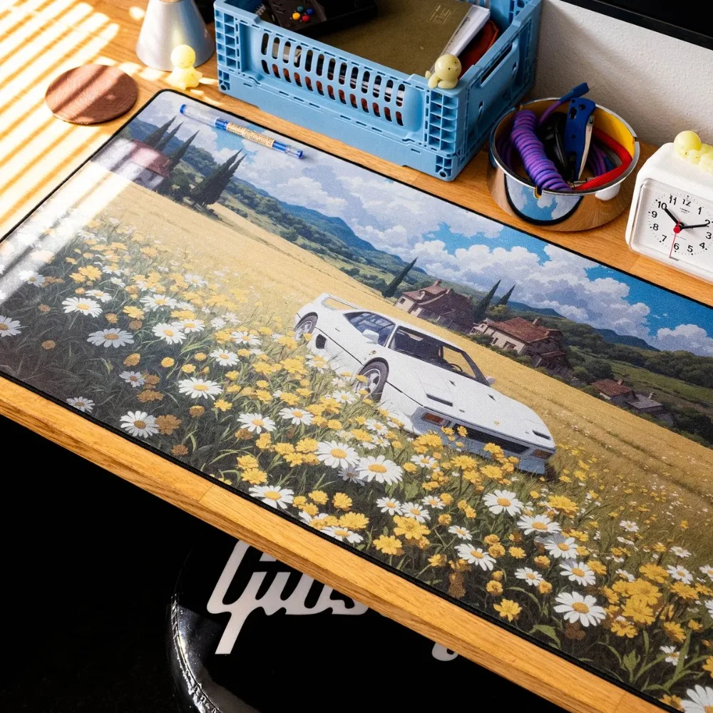 لوحة ماوس مطبوعة على طراز ستوديو جيبلي الريفية للسيارة، لوحة ماوس مطاطية ناعمة كبيرة جدًا، حصيرة ألعاب جمالية، سجادة مكتب متعددة الحجم #2