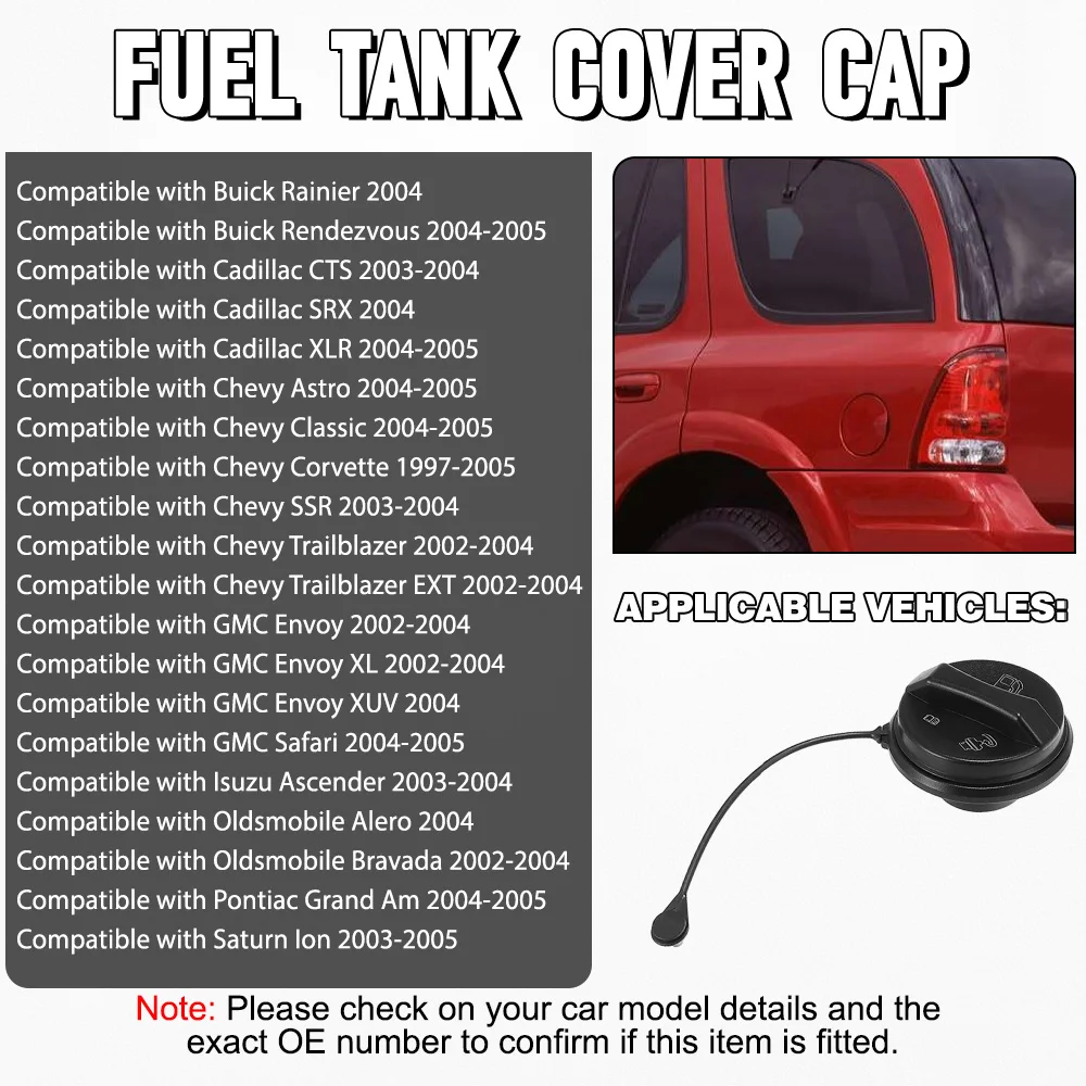 

Fuel Gas Cap Fuel Tank Cover Fuel Tank Gas Cap GT276 10372242 For Chevy GMC Buick Saturn Pontiac Corvette Trailblazer Envoy Ion