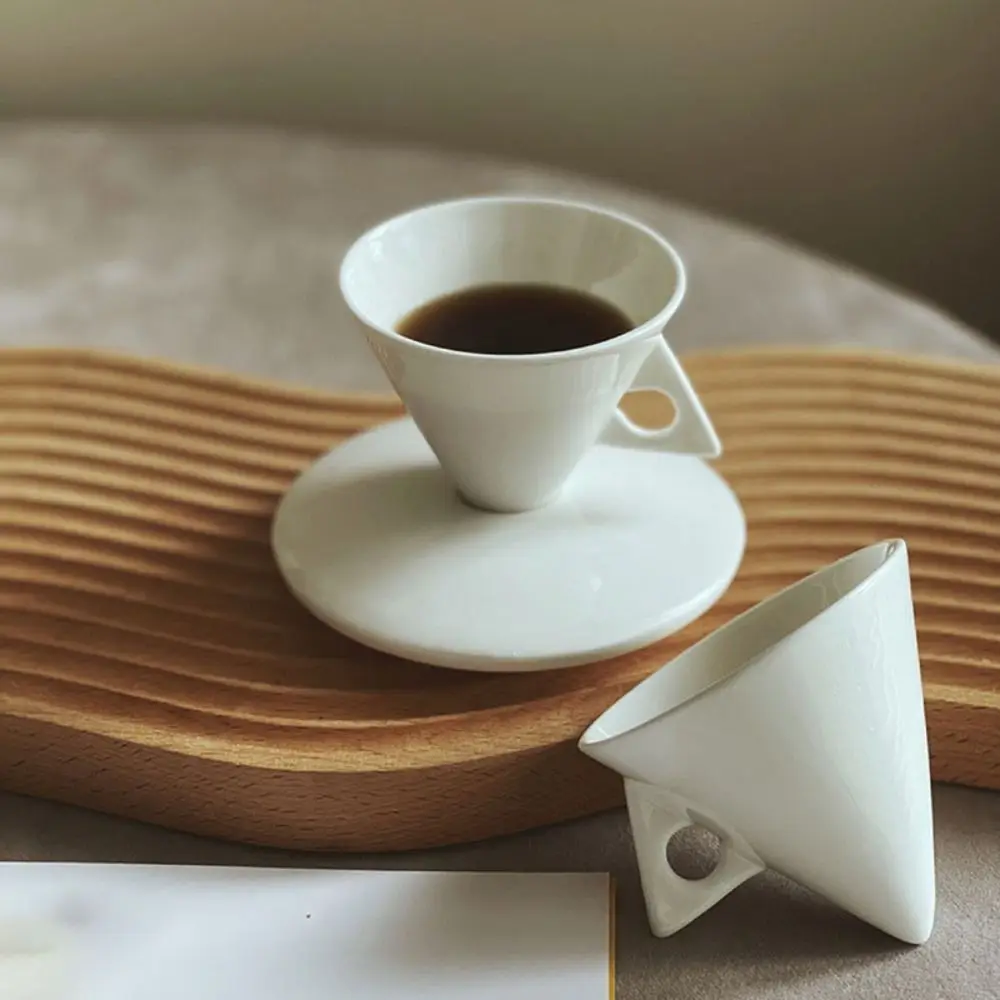 

Coffee Accessories Bone China Porcelain Espresso Cup Set Conical Vintage Demitasse Cup Minimalist Coffee Mug Cafe