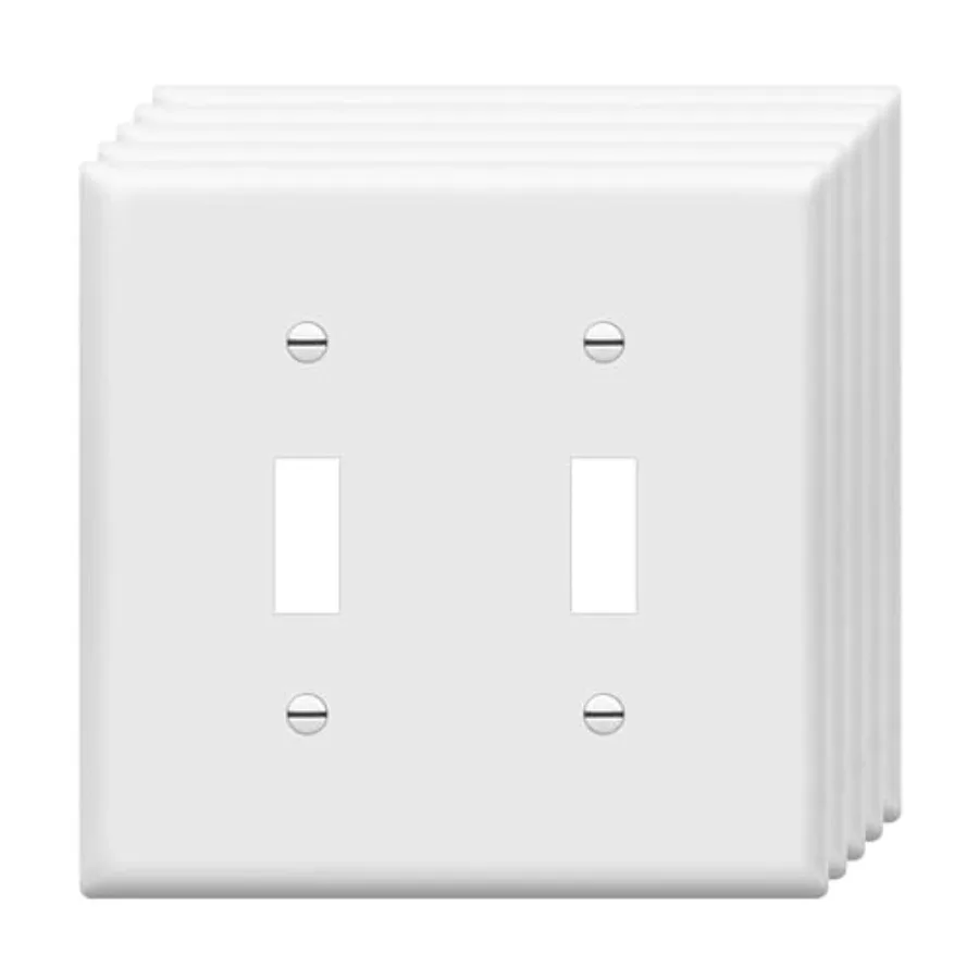 

Double Toggle Switch, Two Gang Light Switch Wall Plate, 2-Gang 4.5" x 4.5", Unbreakable Polycarbonate Thermoplastic, UL Listed,