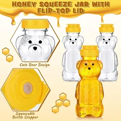 Honey Bear Bottle Empty Plastic Squeeze Bottles Juice Bottle Drinking Cup Clear Honey Containers for Storing and Dispensing