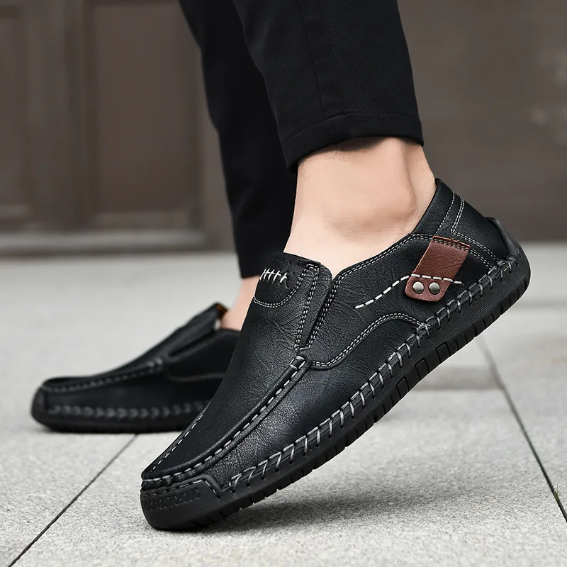 Leather Men Shoes Luxury Trendy 2024 Casual Slip on Formal Loafers Man Moccasins Italian Black Male Driving Shoes Sneakers