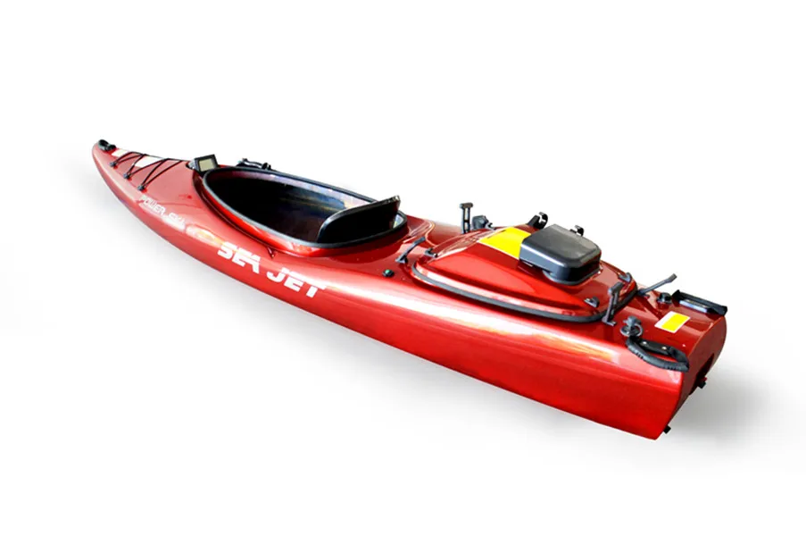 دواسة صيد بمقعد واحد كاياك للبالغين مع محرك رباعي الأشواط ومجداف من الألياف الزجاجية هيكل من مادة البولي ايثيلين وLLDPE بطول 4 أمتار #3