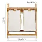 Bamboo Frame Laundry Hamper with Dual Basket Two-Sections Removable Laundry Bags