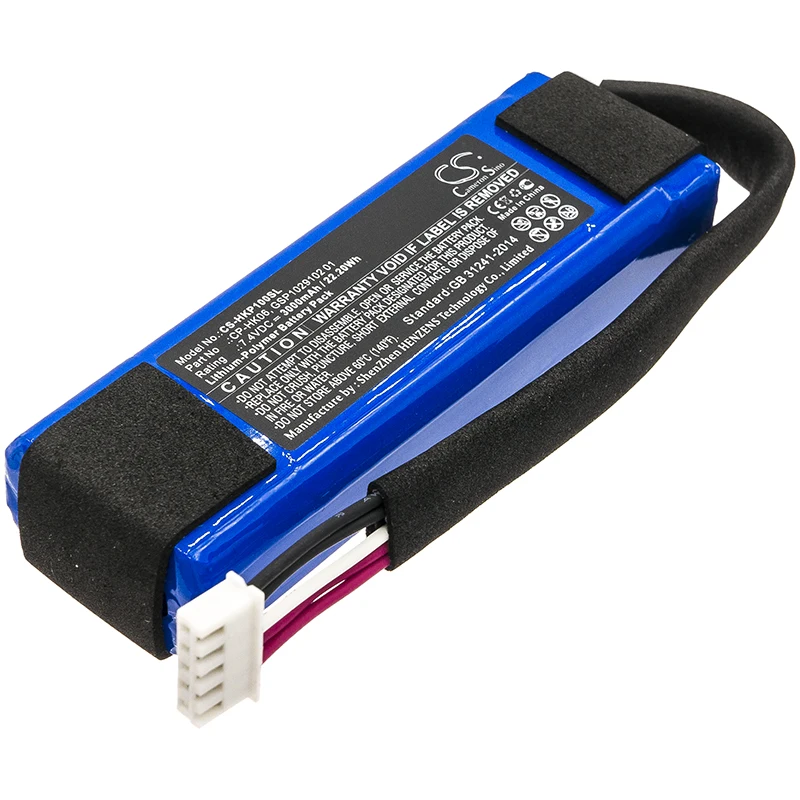 

CS Replacement Battery For Harman/Kardon Go Play, Go Play Mini, GO+ Play CP-HK06, GSP1029102 01 3000mAh/22.20Wh
