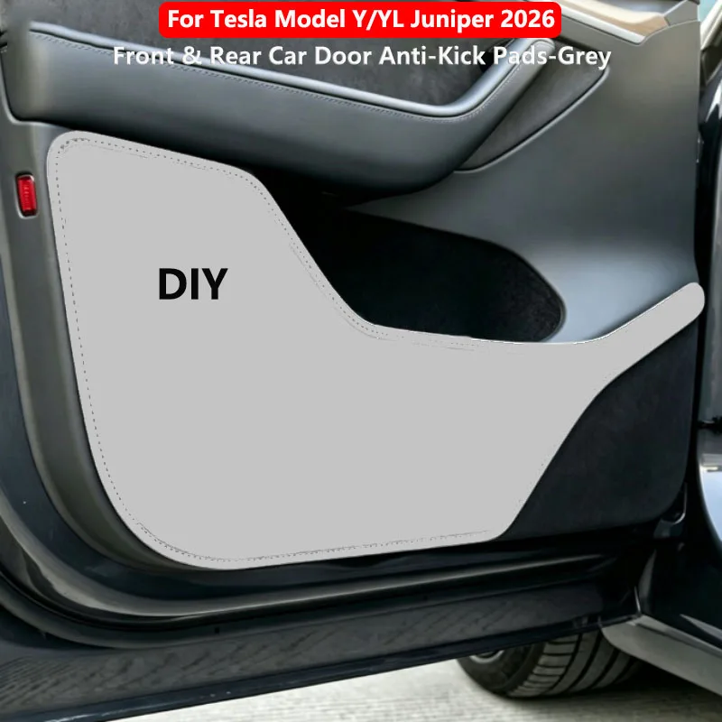 テスラ-モデルy-yl-2026年以降用-車ドアアンチキックパッド-puレザー製-フロント＆リアドアサイドパネル保護パッド-車装飾