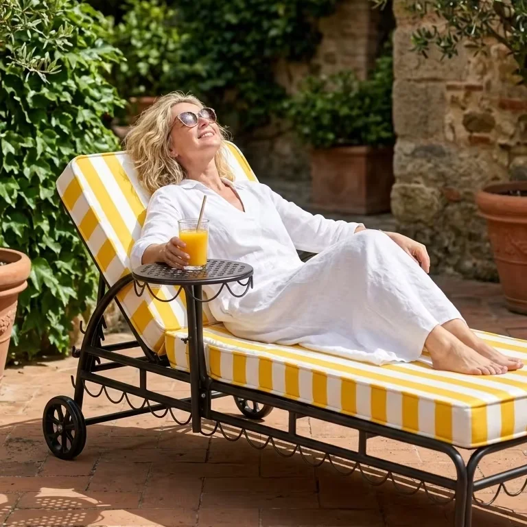 Modern Waterproof Durable Aluminium Metal Foldable Chair Day Bed Lounge Set Eco-Friendly Cushions For Hotel Outdoor Swimming