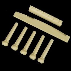 Portable 6-String Guitar Bridge Pins Saddle Nut Acoustic Cattle Tailpiece Plastic Guitar Accessories For Acoustic Guitar