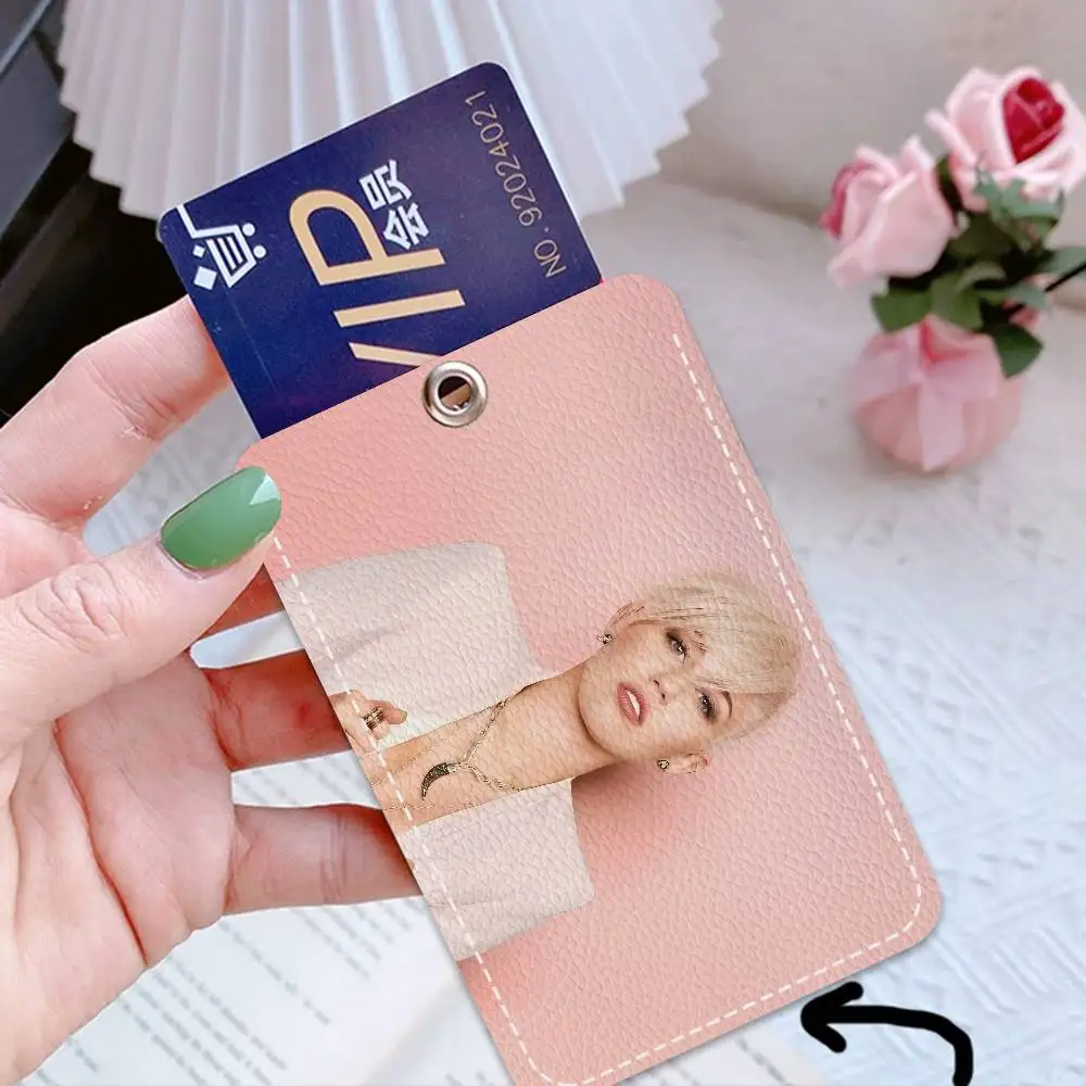 

Singer Miley Ray Cyrus Card Holder Suitable For Bank Business Work Card Holder Credit ID Card Badge Bag Holder Keychain