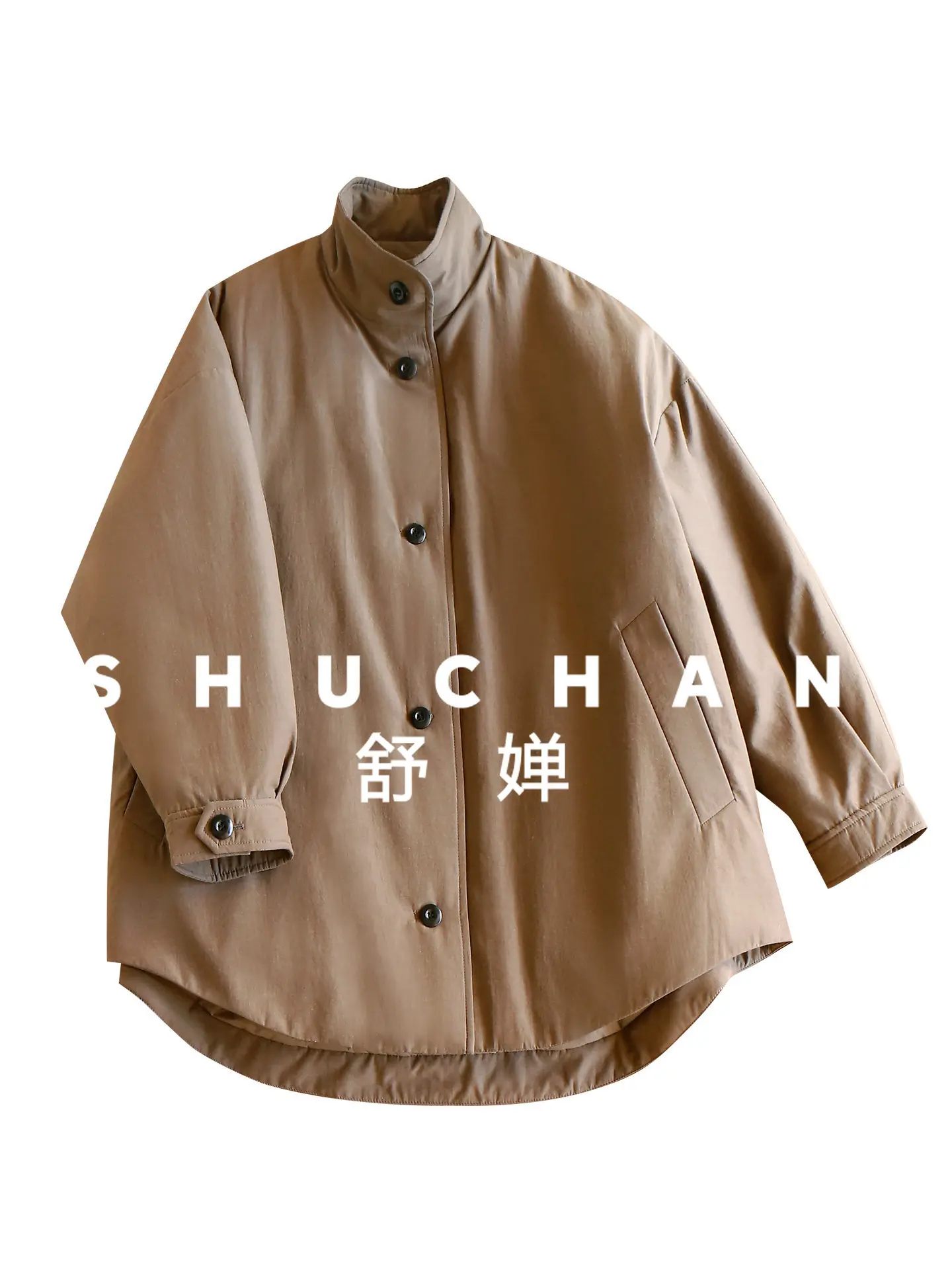 

Loose Large Silhouette 90 Goose Down Stand-up Collar Down Jacket Women 04K0 Casacos Femininos Inverno