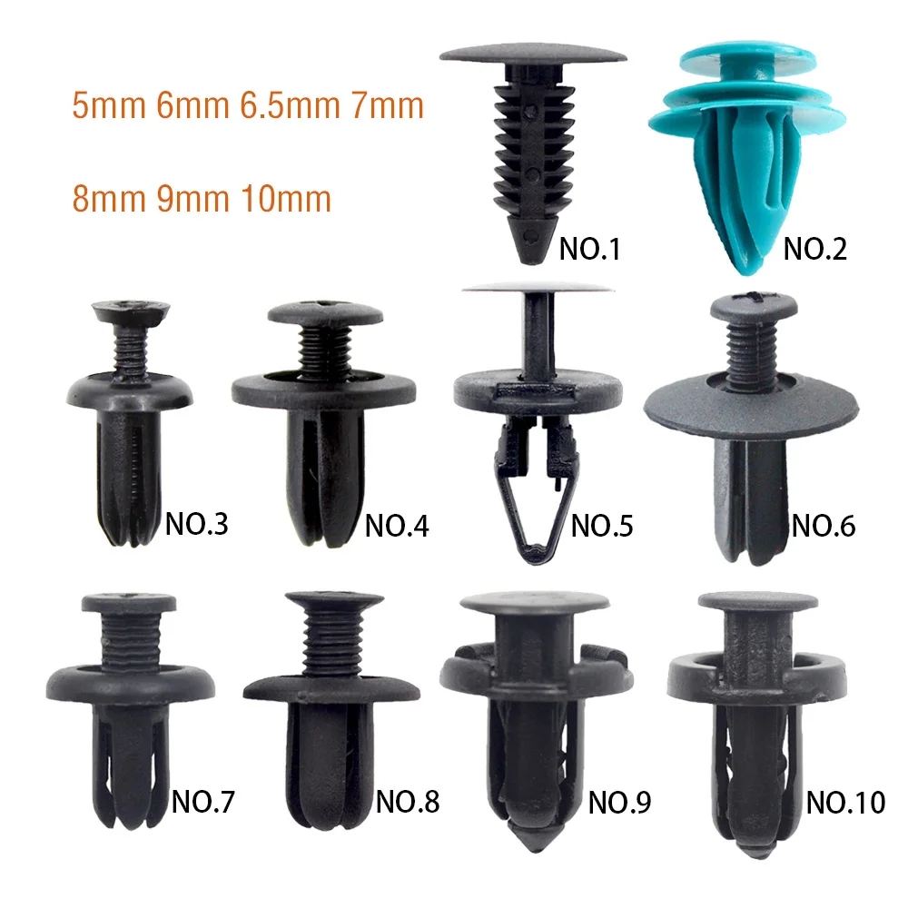 

Car Bumper Fender Trim Panel Wheel Arch Trunk Cover Guard Fastener Clips High Quality 5mm-10mm Universal Plastic Rivet