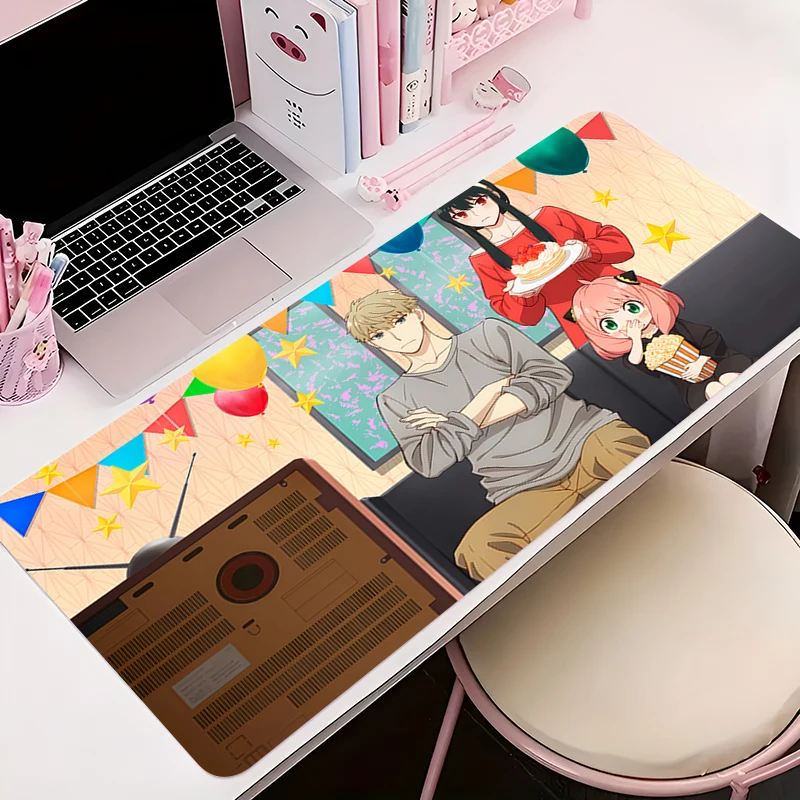 لوحة ماوس ألعاب مضادة للانزلاق أنيمي حصيرة مكتبية ملحقات ألعاب الكمبيوتر اللوحي وسادة كبيرة S-spy X Family HD Mousepad ممتدة لوحة المفاتيح حصيرة