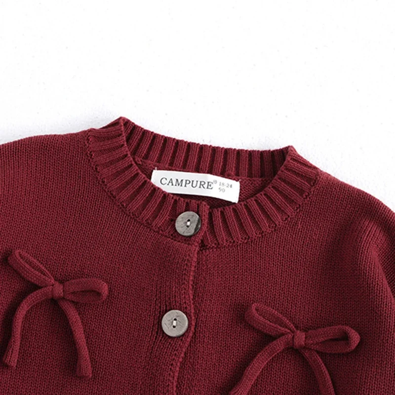 جديد خريف 2025 سترة حياكة للفتيات الصغيرات 2-7 سنوات سترة حياكة للأطفال بأكمام طويلة بلون سادة معطف سترة فضفاض غير رسمي