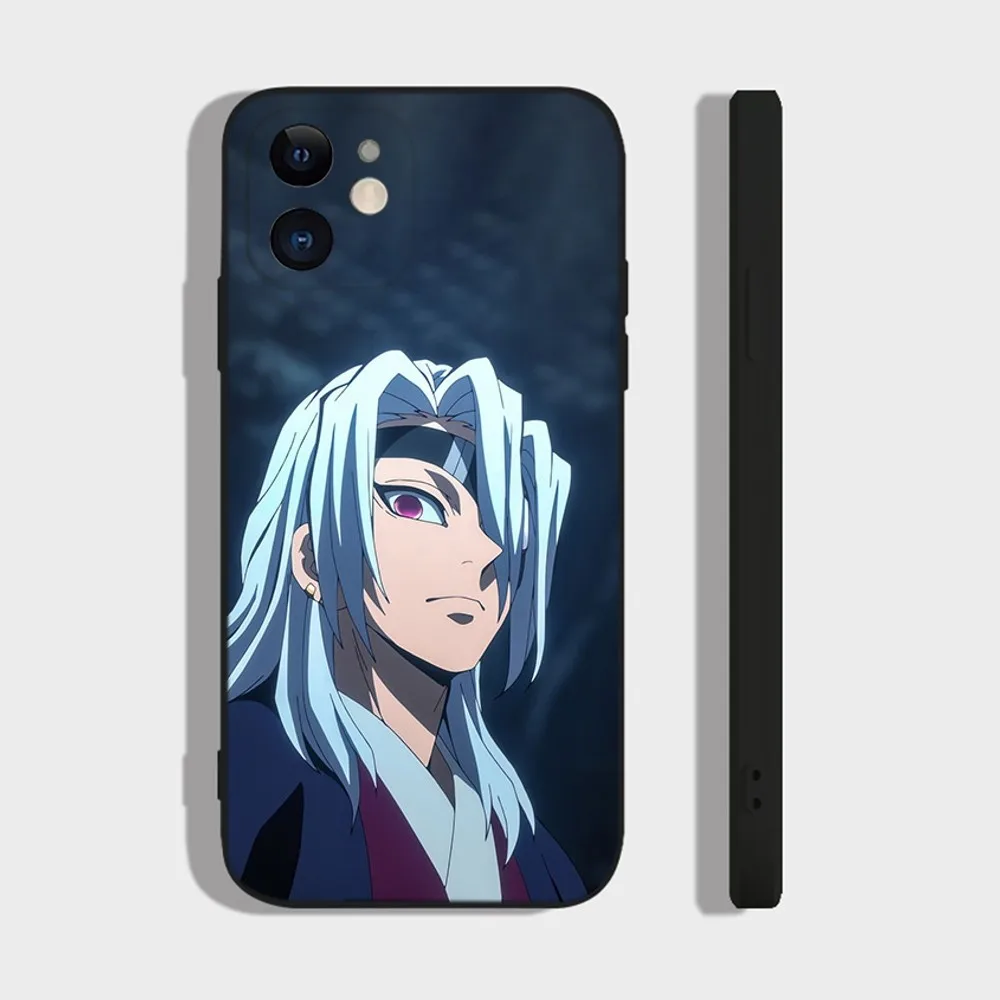 Anime Uzui Tengen Phone Case For iPhone 14,13,12 Mini 11 Pro XR,X,XS,MAX 6S,7,8 Plus Silicone Cover Soft black