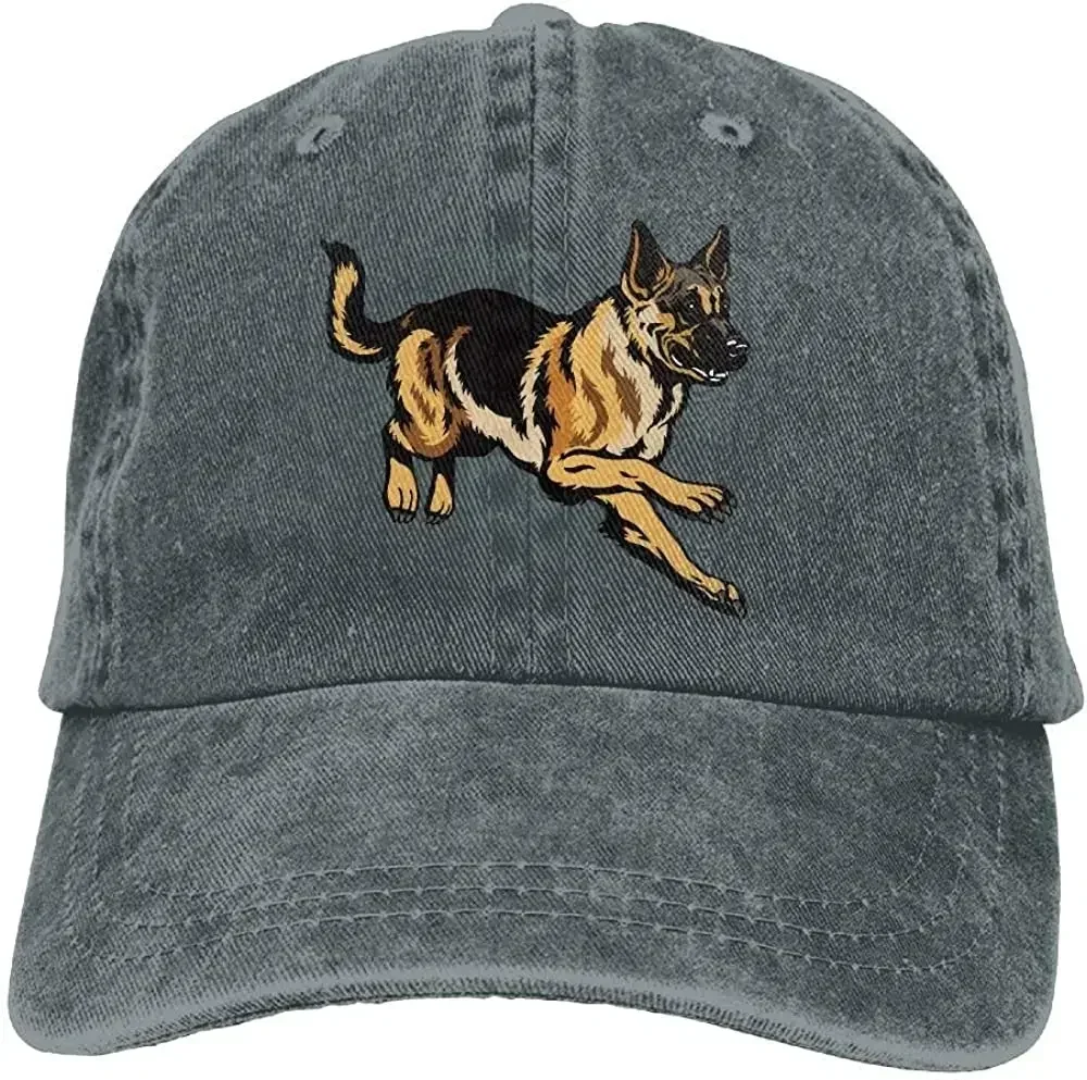 Boné de beisebol lavado Denim algodão, Unisex Snapback Caps, Cão pastor alemão