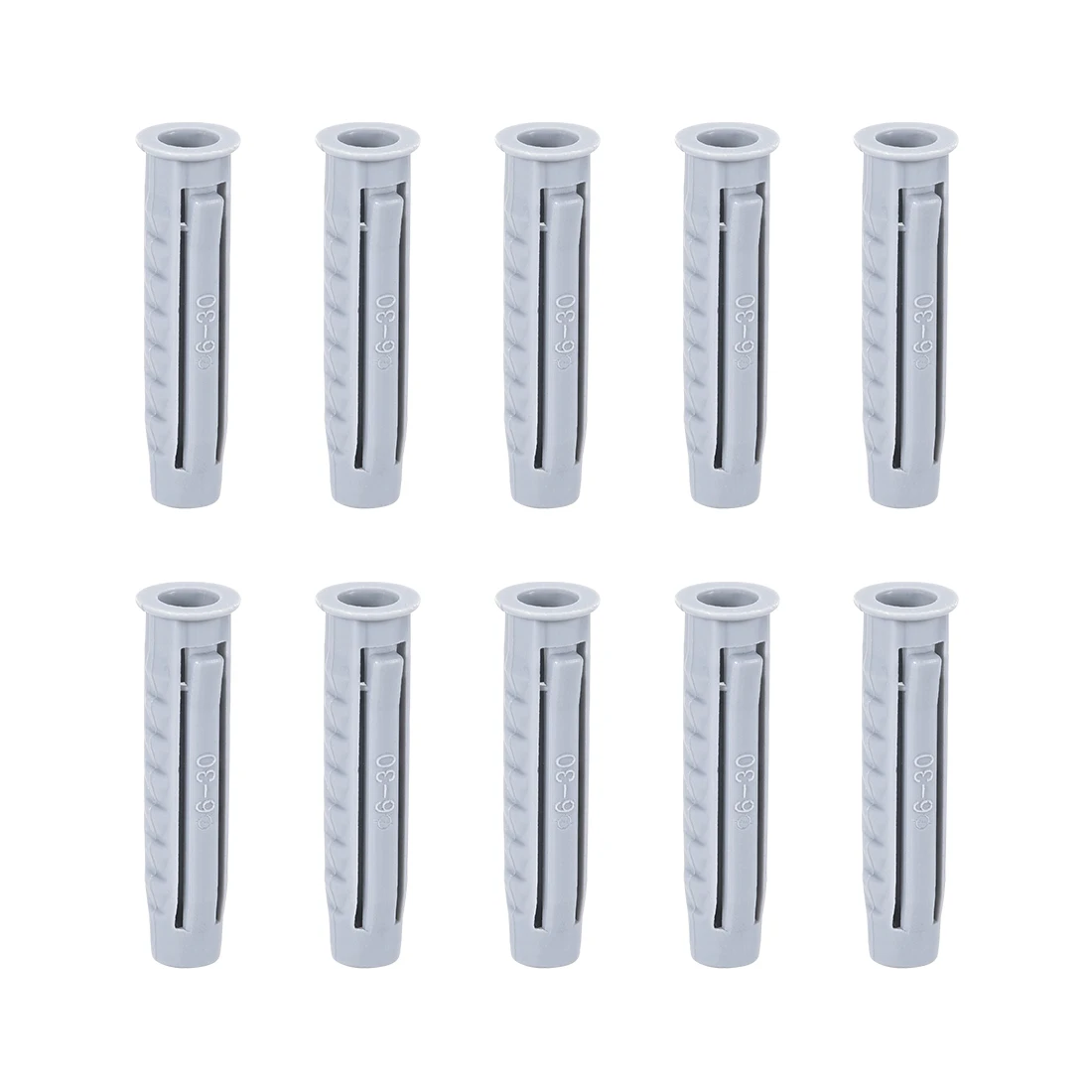 50/100pcs M6 M8 M10 M12 Plastic Expansion Pipe Column Concrete Anchor Wall Plug Gray  for Home Garden DIY Application