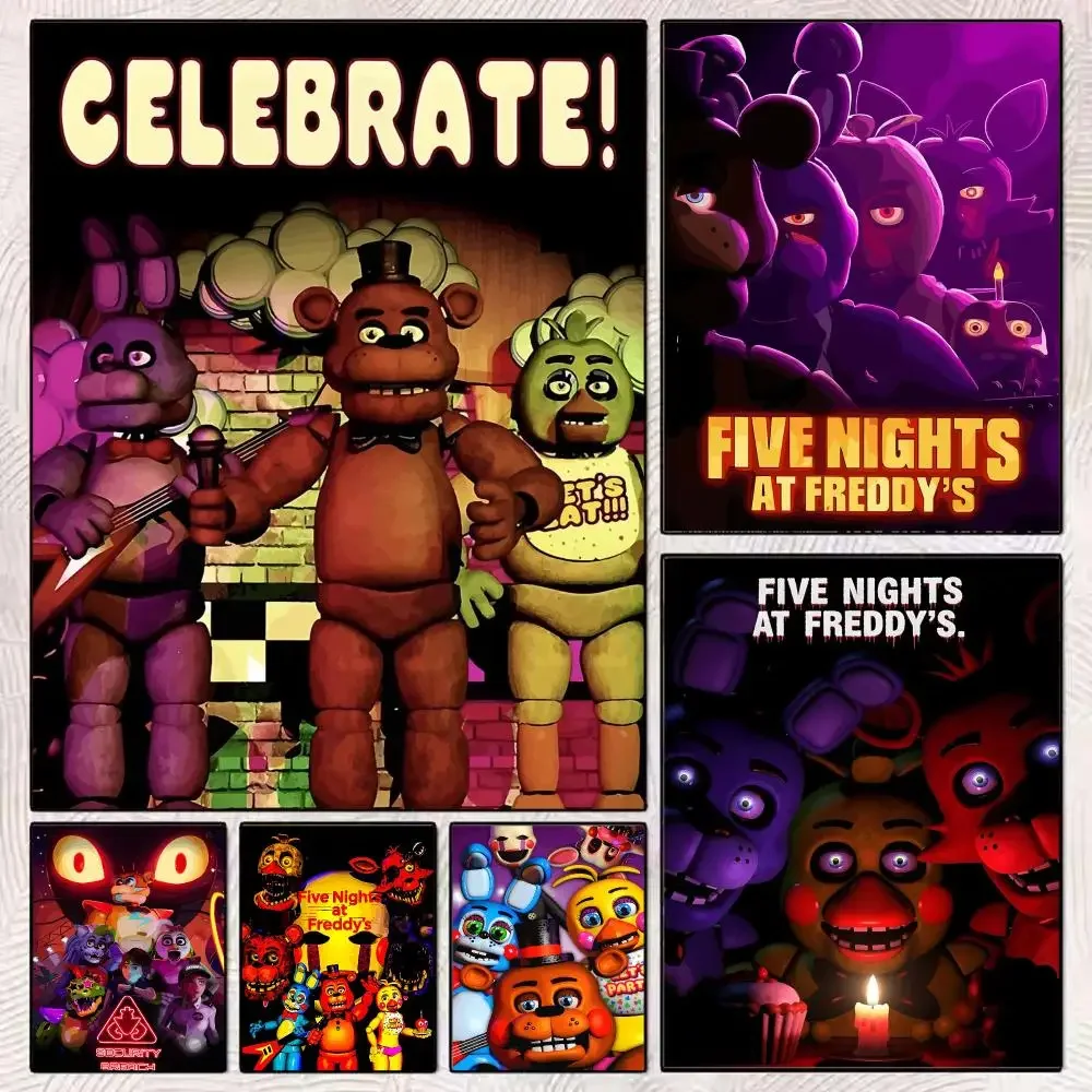 Horror F-Five Nights at Freddys Painting Calligraphy Modern Canvas Poster Wall Art Aesthetic Bedroom Decor for Cafe Home Gift