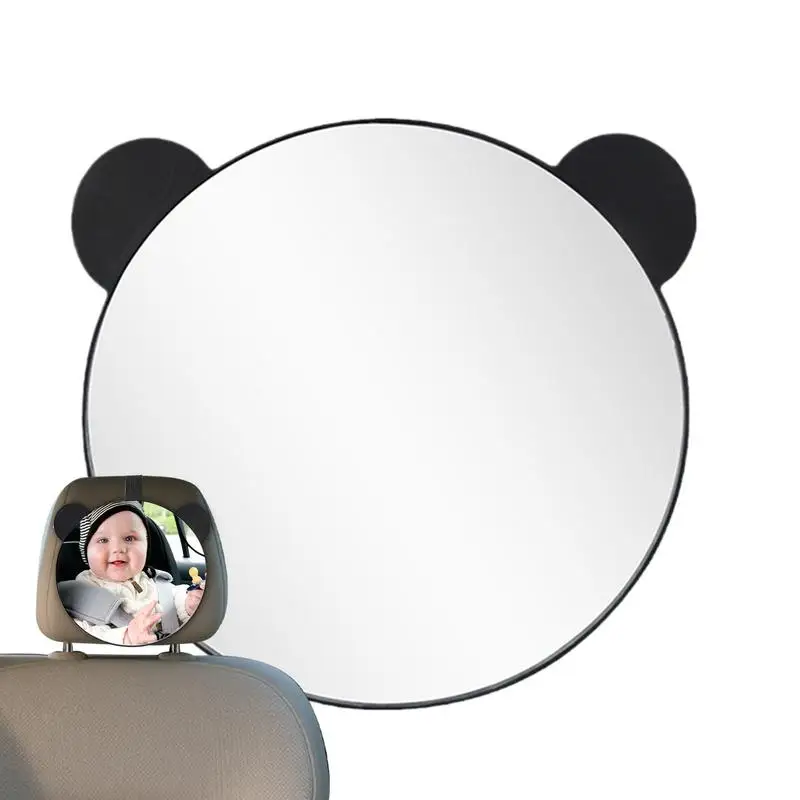 

Baby Carseat Mirror Baby Car Mirror Rear Facing Adjustable Bear Ears Rearview Monitor Clear Wide View Travel Accessories For