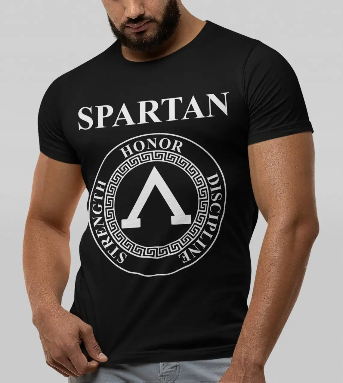 Spartan Warrior Virtues of Sparta Lambda T-Shirt 100% Cotton O-Neck Summer Short Sleeve Casual Mens T-shirt Size S-3XL