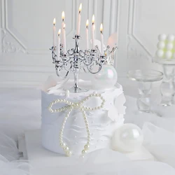 Valentine's Day Cake Candle Decoration Happy Birthday European Romantic Candle Holder Love Anniversary Candle