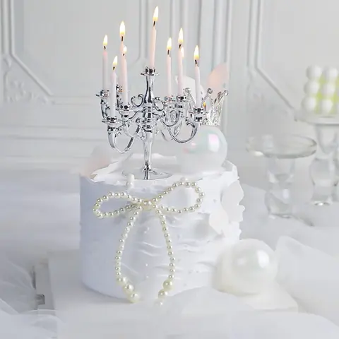 발렌타인 데이 케이크 촛불 장식 생일 축하 유럽 로맨틱 캔들 홀더 사랑 기념일 촛불