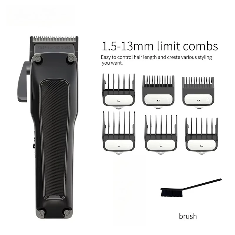 Professional Hair Clipper, Brushless Motor, DLC Blade, Barber Trimmer, Cordless Hair Cutting Machine, Salon Grade Clippers