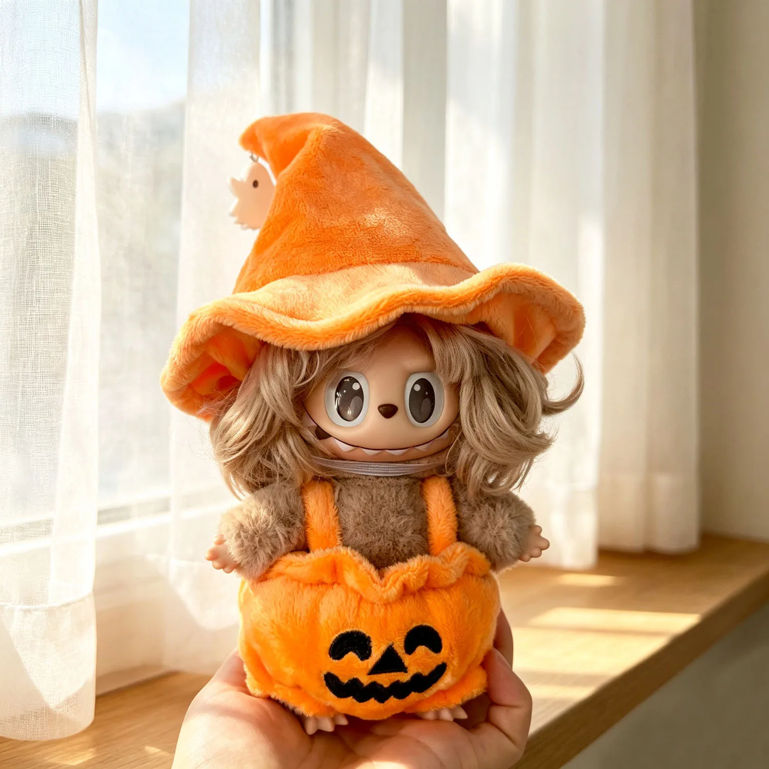 For Labubu Hair Salon Series Clothes Kawaii Sakura Halloween Pumpkin For 15/17cm Labubu Dolls Clothes Costume Clothing