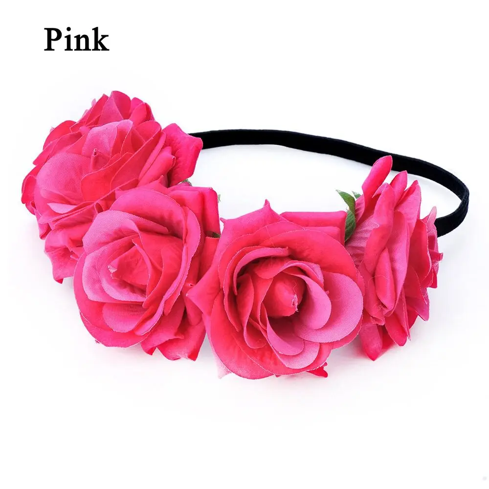 Headpiece Hair Accessories Hair Wreaths Wedding Headwear Hair Garland Rose Flower Headbands Floral Crown