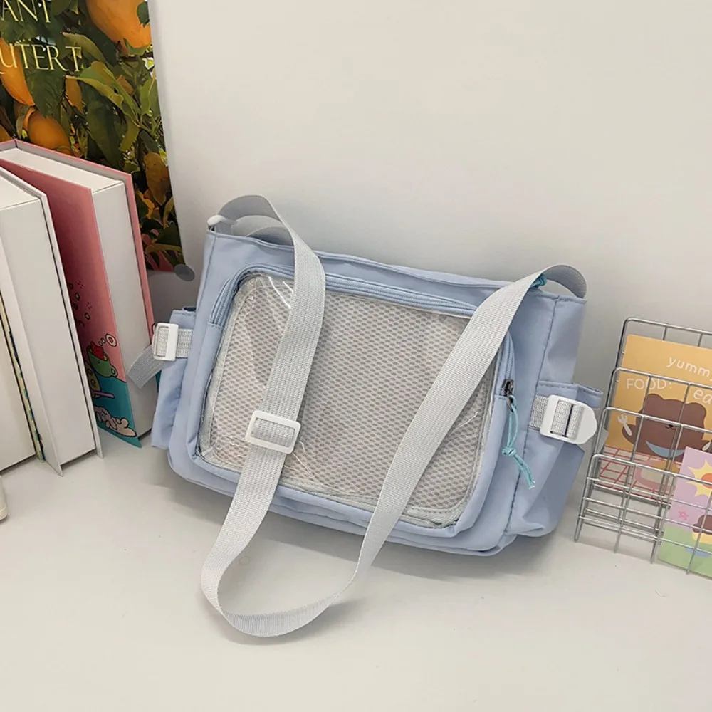 Multifunction Zipper Bag Solid Color Itabag Cotton Bag Idol Merchandise Storage Transparent Bags Nylon Wallet Shoulder Bag Girl