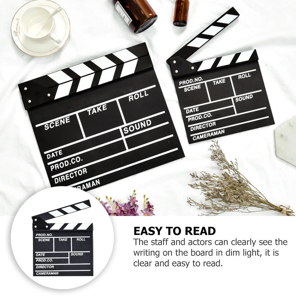 لوح كلابر خشبي أسود صور الدعائم فيلم اللوح دائم قابلة لإعادة الاستخدام واضح الكتابة خافت ضوء كلابر المجلس