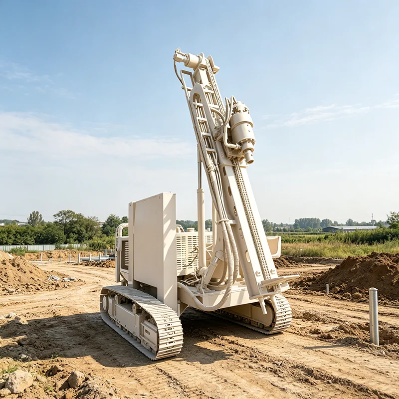 Adjustable Angle Solar Pile Driver Crawler Type Hydraulic Photovoltaic Ground Screw Drilling Rig