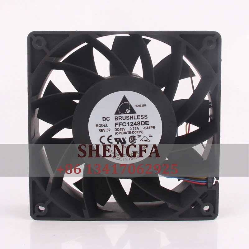 Delta FFC1248DE Case Cooling Fan 120X120X38 DC48V 0.75A Large Volume Industrial Centrifugal Exhaust Manufacturer