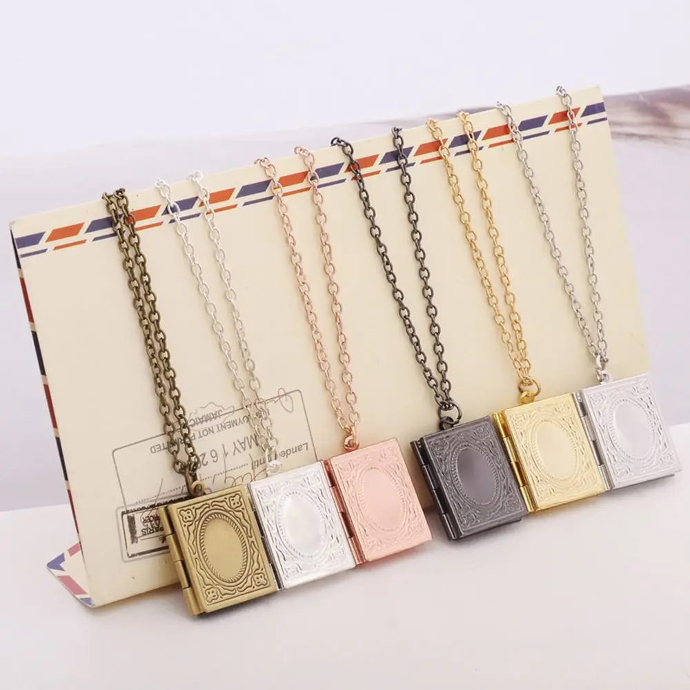 1Pc Fashion Photo Picture Locket Necklace Square Shaped Picture Pendants Titanium steel Material Necklace Fashion Jewelry