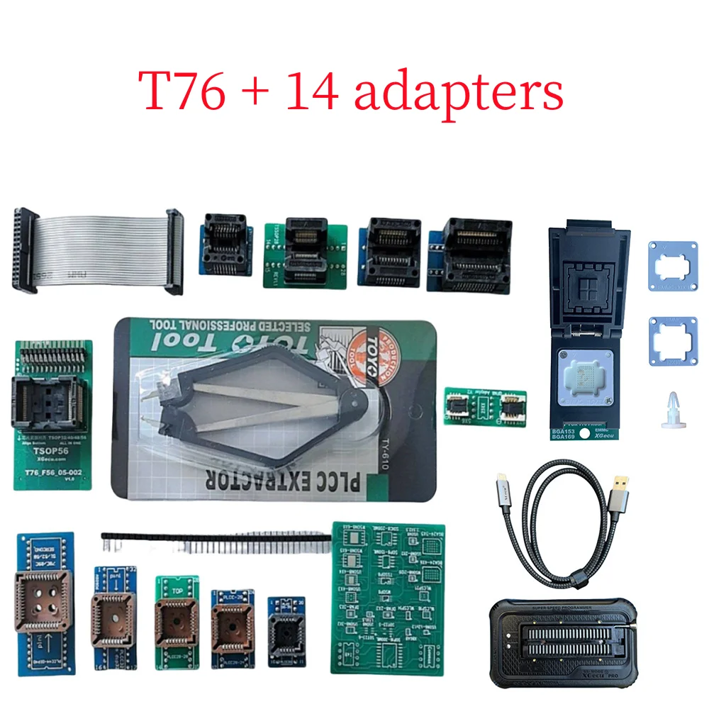 XGecu T76 programmer + 13/14 PCS ( adapter kit ) include TSOP32/40