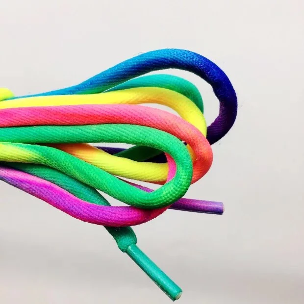 Regenbogen-Schnürsenkel, dick, rund, bunt, Schnürsenkel für Turnschuhe, Stiefel, Sport, Tennis, Schnürsenkel, Schnürsenkel, Schuhe, Zubehör, 1 Paar – Detail 4