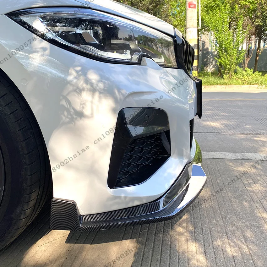 3Pcs MP Style Front Splitter Cover For BMW G20 G21 M-Sport 320i 330i M340i 2019-2022 Front Bumper Lip Spoiler Diffuser Tuning view 3