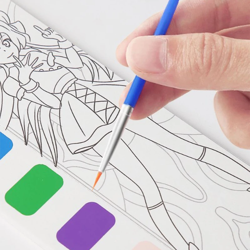 Mini Paint Pad Watercolour Paint Pad Coloring Books Pocket Watercolor Painting Book For Adults And Children 21-Pages ﻿