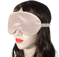 2pcs-Double-Sided Silk-Like Sleeping Eye Mask Blindfold Solid Portable Rest Eye Shade Cover Soft Pad Ice Compress Silk Eye Mask