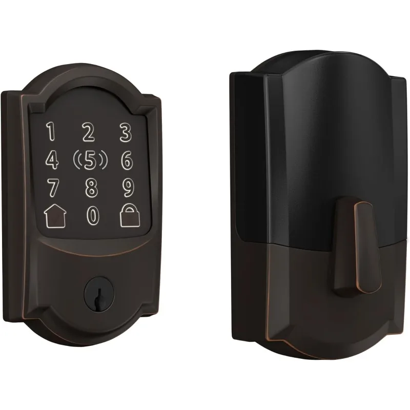 Encode Plus WiFi Deadbolt Smart Lock, Keyless Entry Touchscreen Door Lock with Camelot Trim, Matte Black