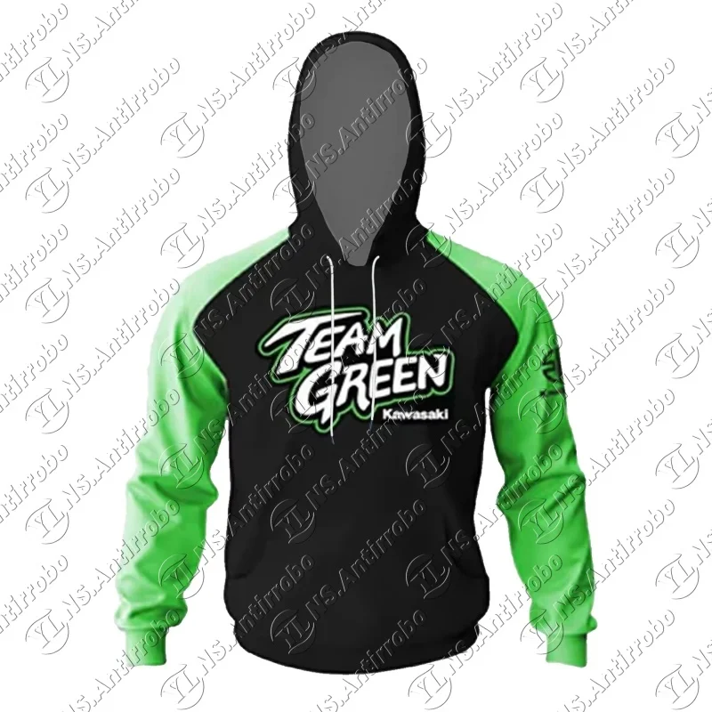 

2025 Spring Autumn New Kawasaki Motorcycle Men's Hooded Hoodie Fashion Streetwear Sports Pullover Women Kawasaki Black Hoodies